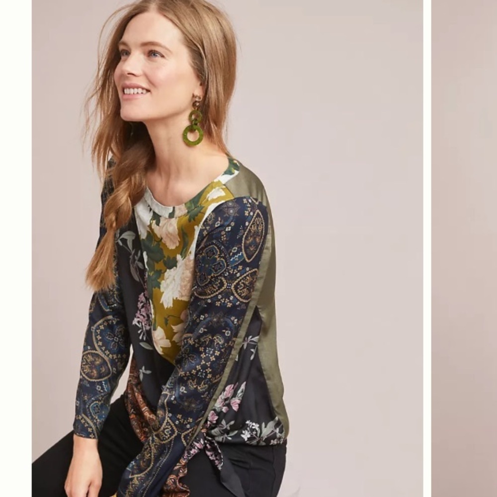 Anthropologie | Tiny Mixed Print Blouse - image 1